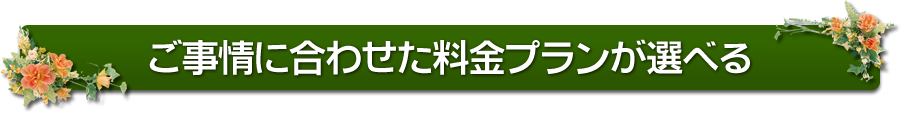 ご事情に合わせた料金プランが選べる