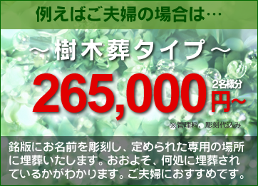 樹木葬タイプ 2名様265,000円～